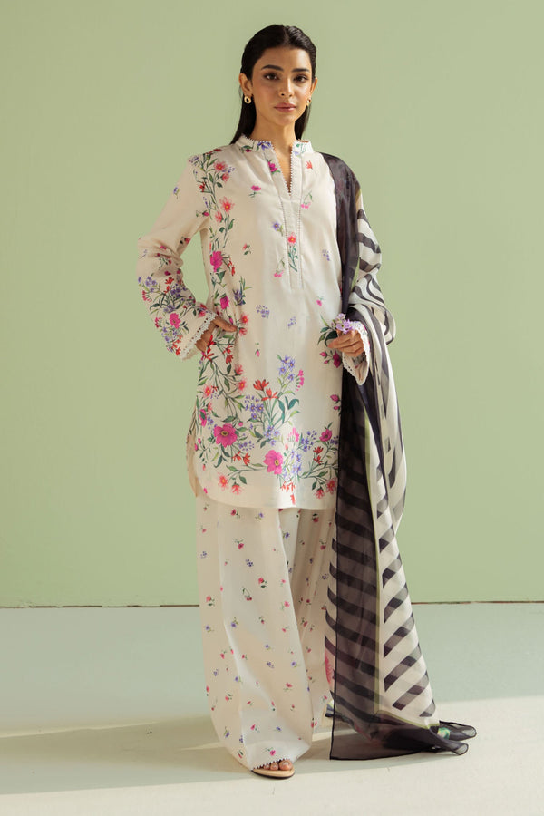 Coco Prints by Zara Shah Jahan Unstitched 3 Piece Lawn Collection-04-B-Reena - Skin