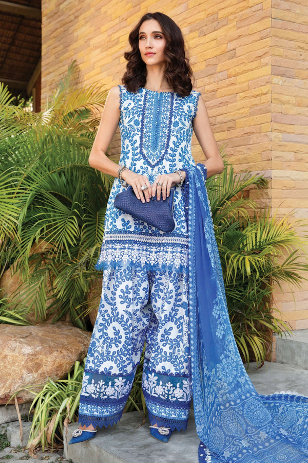 M.Prints By Maria B Unstitched 3 Piece Spring Summer Collection'2025-04-B - Blue