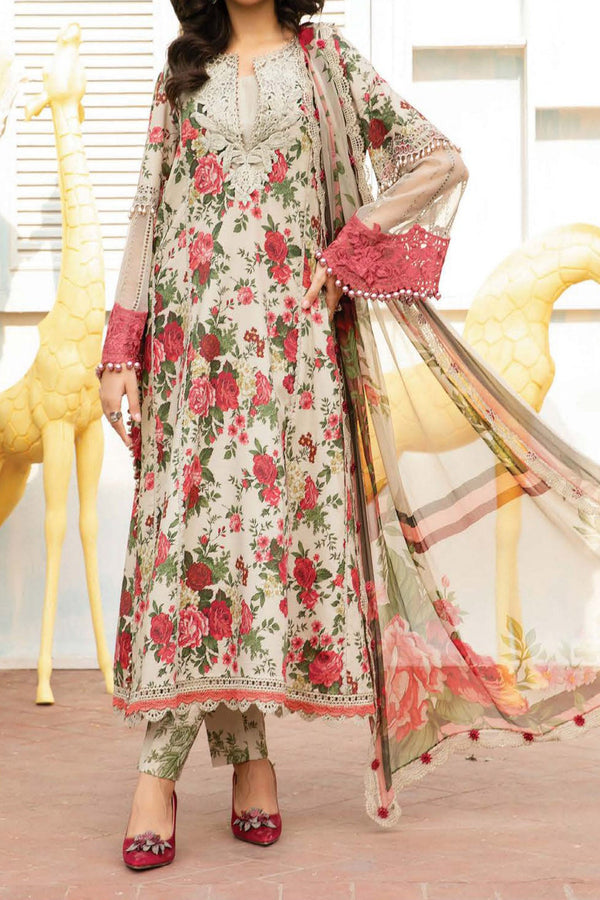 M Prints By Maria B Unstitched 3 Piece Luxury Emb Lawn Eid 2 Edit Collection'2024-MPT-2204-B