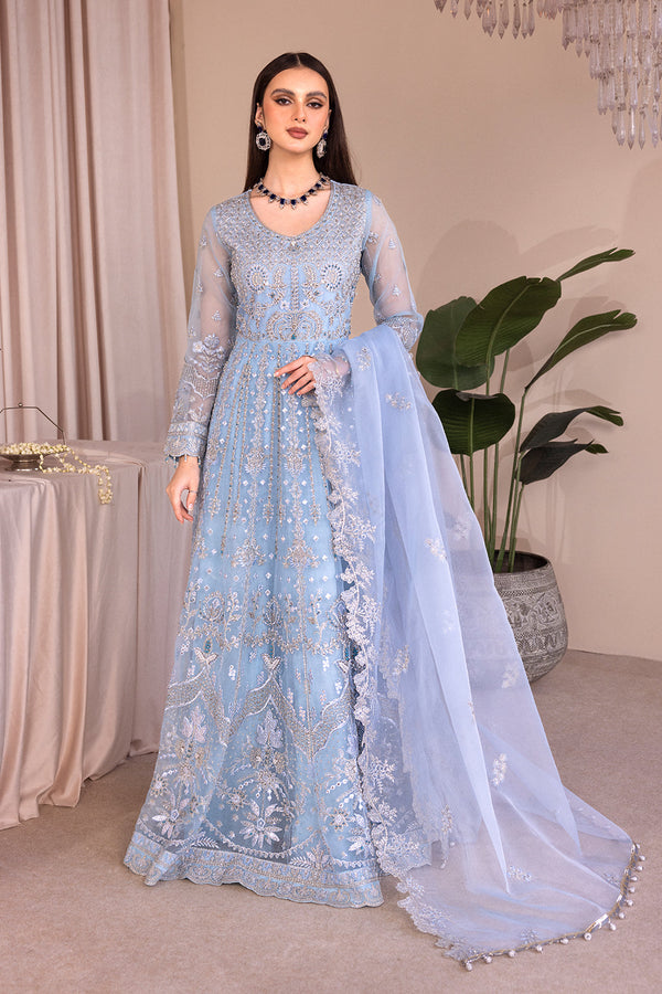 Romansiyyah By Emaan Adeel Unstitched 3 Piece Luxury Formals Collection'2023-RM-03 Blue Lagoon