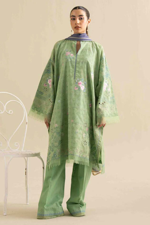 COCO By Zara Shah Jahan Unstitched 3 Piece Lawn Drop 2 Collection'2025-05-A-Sufa - Pista