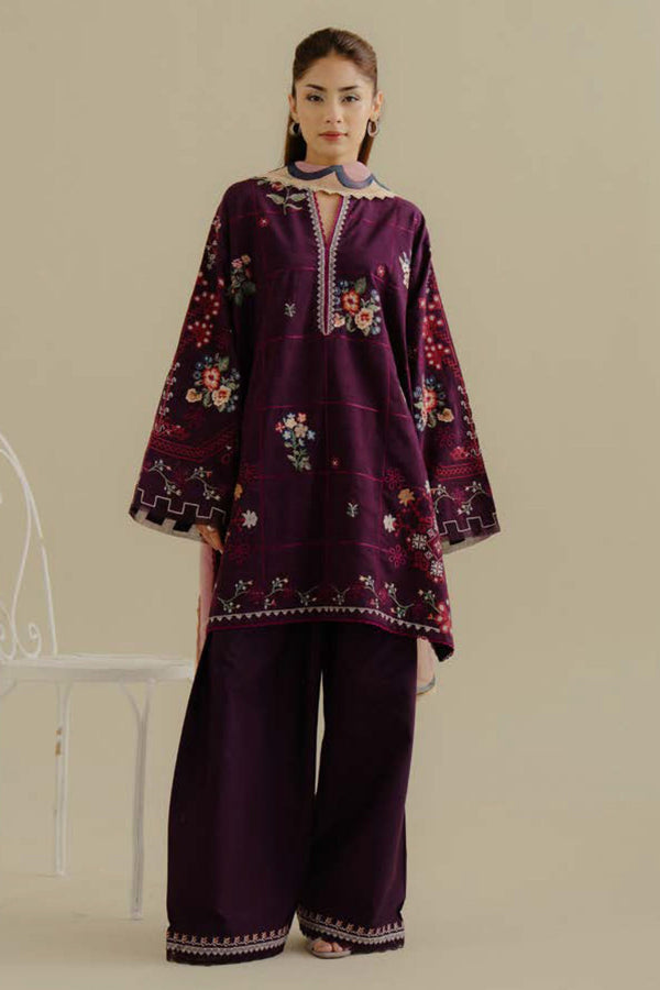 COCO By Zara Shah Jahan Unstitched 3 Piece Lawn Drop 2 Collection'2025-05-B-Sufa - Purple