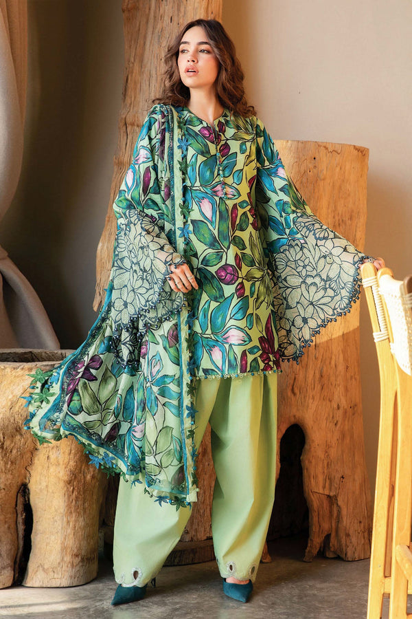 M.Prints By Maria B Unstitched 3 Piece Spring Summer Collection'2025-05-B - Dark Green