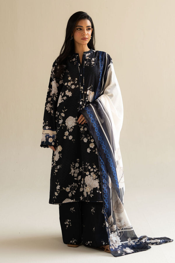 Coco Prints by Zara Shah Jahan Unstitched 3 Piece Lawn Collection-05-B-Mia - Black