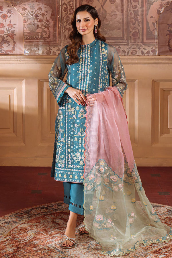 Festive Edit By Sahar Unstitched 3 Piece Emb Luxury Formals Collection'2025-05-Serene Teal - Teal