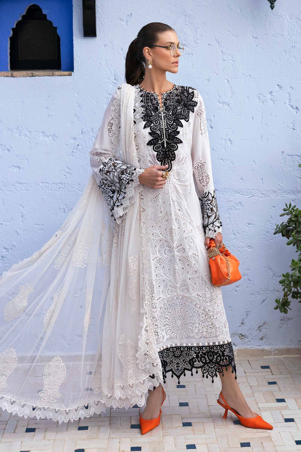 Voyage A'Luxe By Maria B Unstitched 3 Piece Lawn Collection'2025-ML-2505-A -  White