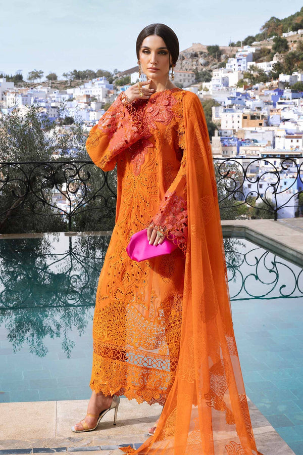 Voyage A'Luxe By Maria B Unstitched 3 Piece Lawn Collection'2025-ML-2505-B -  Orange