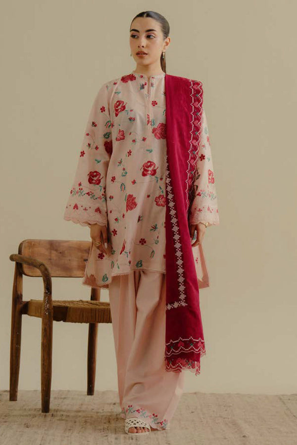 COCO By Zara Shah Jahan Unstitched 3 Piece Lawn Drop 2 Collection'2025-06-A-Zufra - Pink
