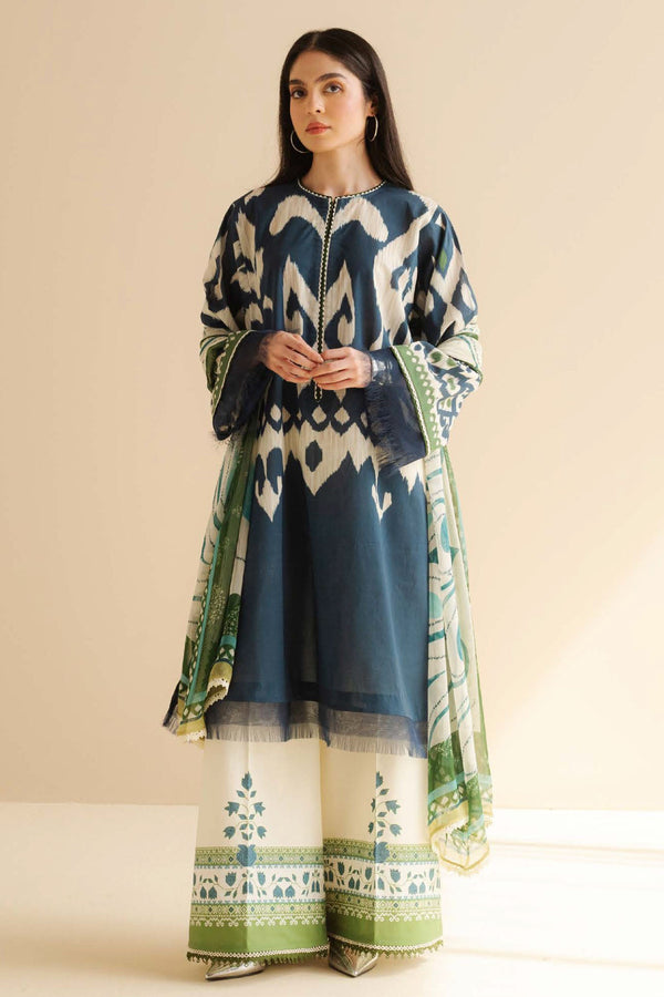 CoCo Prints By Zara Shah Jahan Unstitched 3 Piece Lawn Drop Two Collection'2025-06-B-Sila - Blue