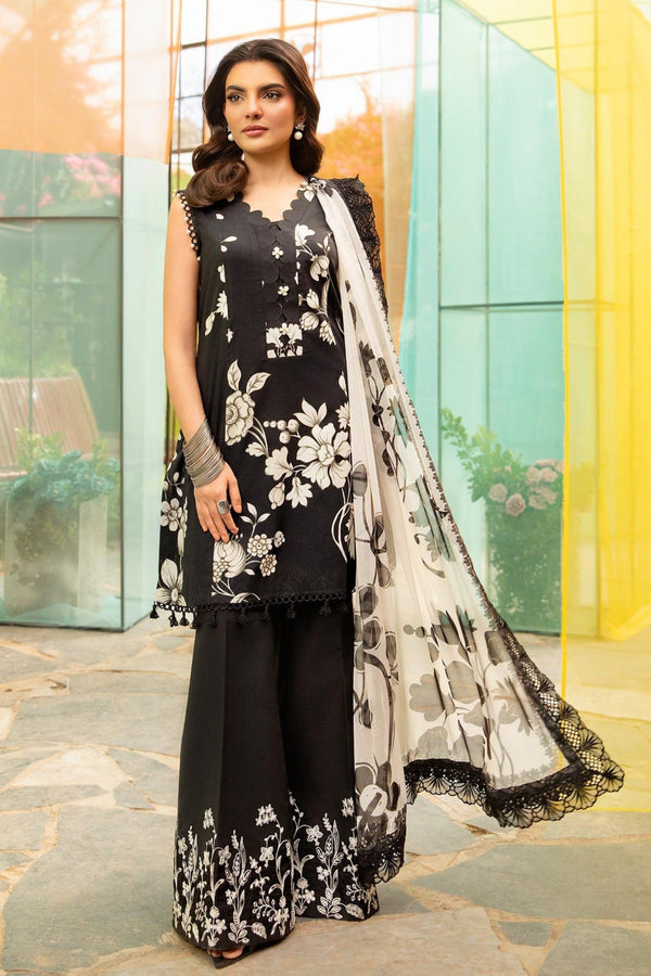 M.Basics By Maria B Unstitched 3 Piece Lawn Vol-01 Collection-06-B -  Black