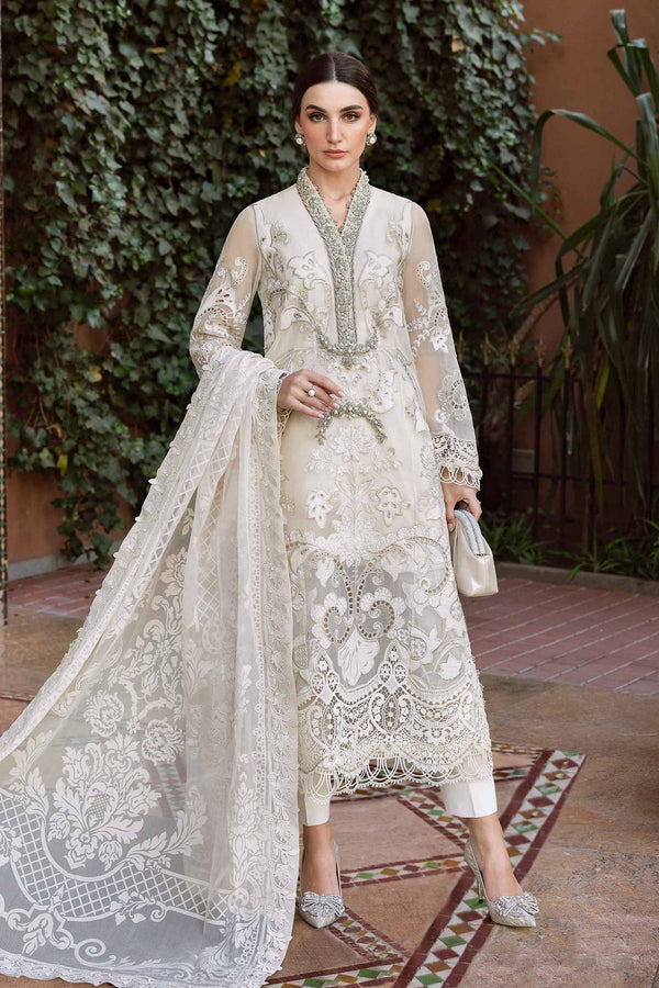 Voyage A'Luxe By Maria B Unstitched 3 Piece Lawn Collection'2025-ML-2506-A -  White