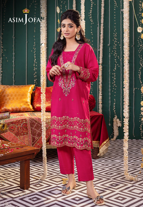 Asim Jofa Tara Sitara Ajtm-03 - 2 Pcs Embroidered Raw Silk 2 Pcs