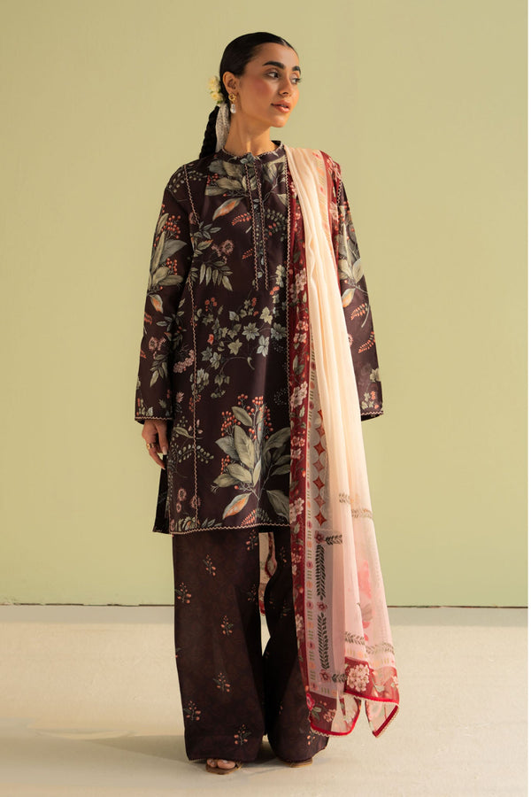 Coco Prints by Zara Shah Jahan Unstitched 3 Piece Lawn Collection-07-B-Zoe - Brown