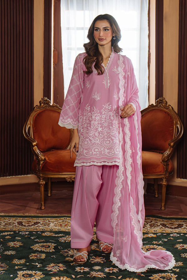 Festive Edit By Sahar Unstitched 3 Piece Chikankari Lawn Collection-07-Mulberry Muse - Pink