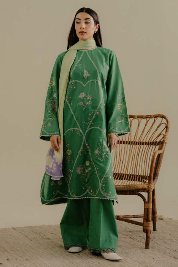 COCO By Zara Shah Jahan Unstitched 3 Piece Lawn Drop 2 Collection'2025-08-B-Tara - Green