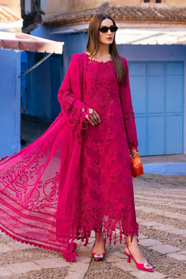 Voyage A'Luxe By Maria B Unstitched 3 Piece Lawn Collection'2025-ML-2508-A -  Dark Pink