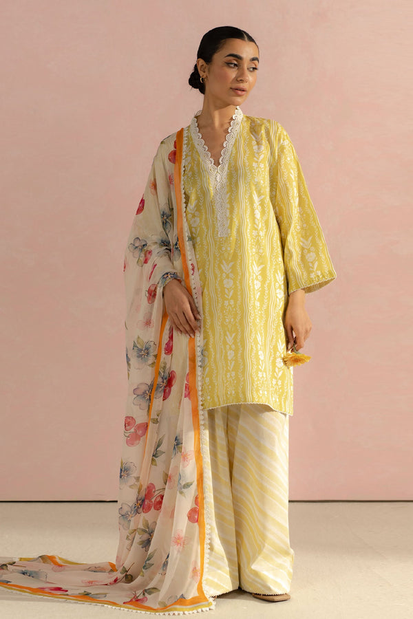 Coco Prints by Zara Shah Jahan Unstitched 3 Piece Lawn Collection-09-A-Ruby - Yellow