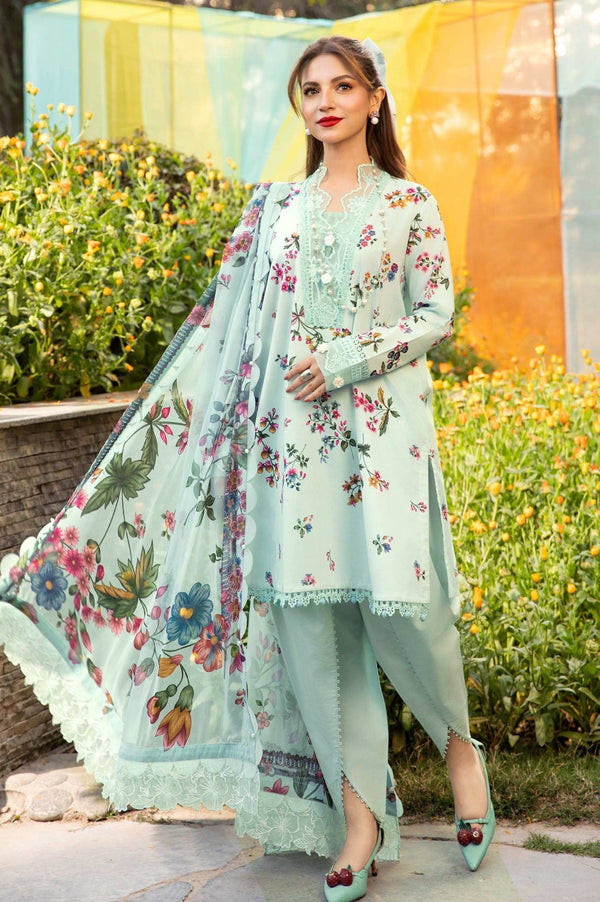 M.Basics By Maria B Unstitched 3 Piece Lawn Vol-01 Collection-09-B -  Sky Blue