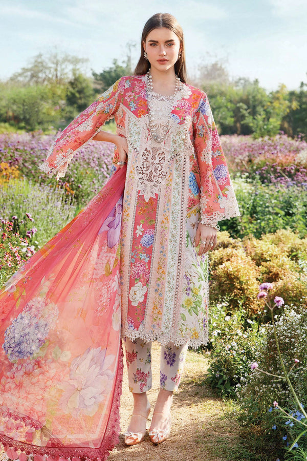 M.Prints By Maria B Unstitched 3 Piece Spring Summer Collection'2025-09-B - Pink