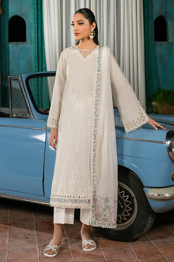 Lamhay By Zarif Unstitched 3 Piece Luxury Eid Lawn Collection-09-Janira - White