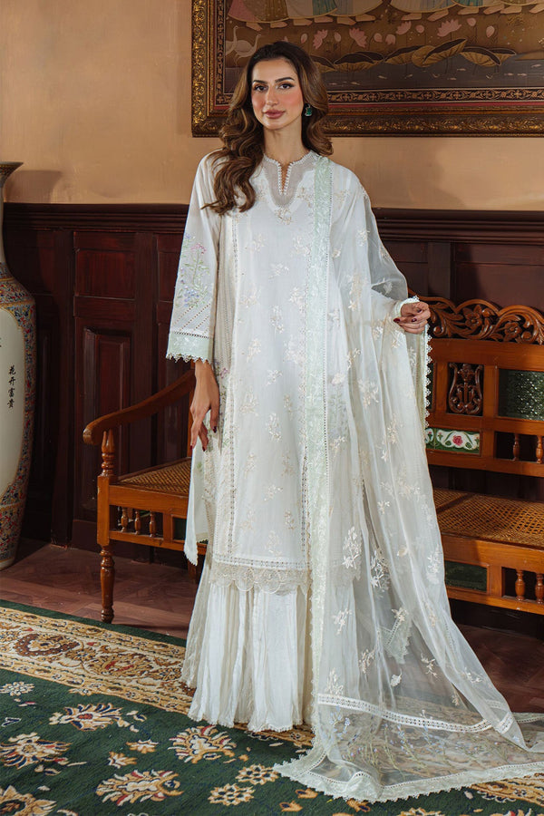 Festive Edit By Sahar Unstitched 3 Piece Chikankari Lawn Collection-09-Vanilla Sky - Sky