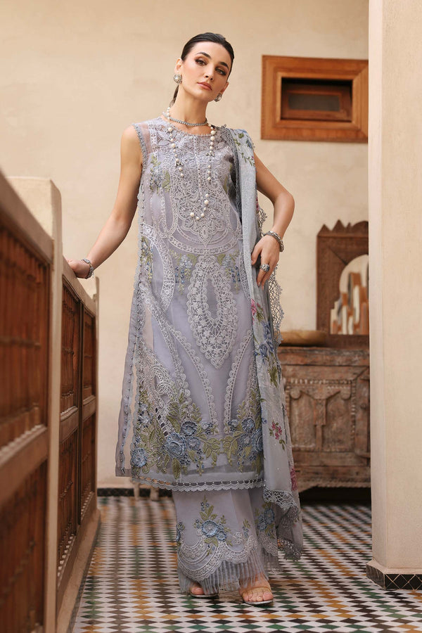 Voyage A'Luxe By Maria B Unstitched 3 Piece Lawn Collection'2025-ML-2509-B -  Ice Blue