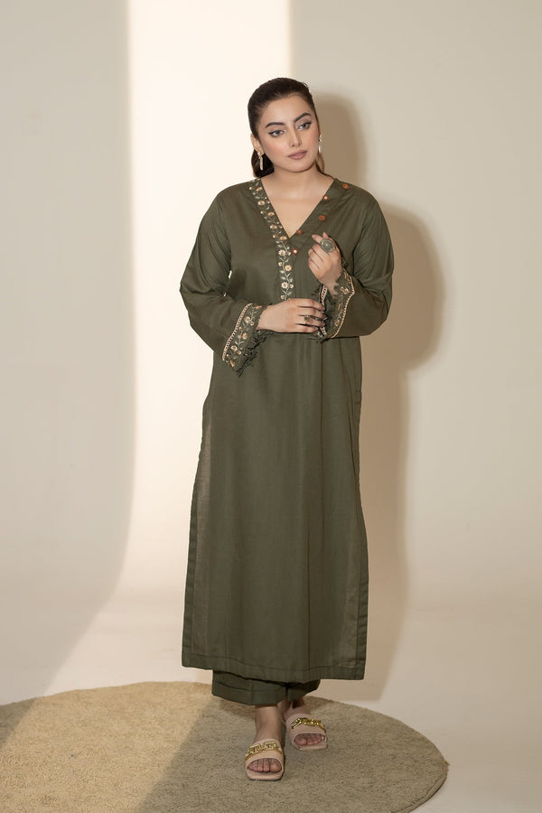 Winter Basics'24 By Mannat Clothing 2Pcs Stitched Collection-Sage