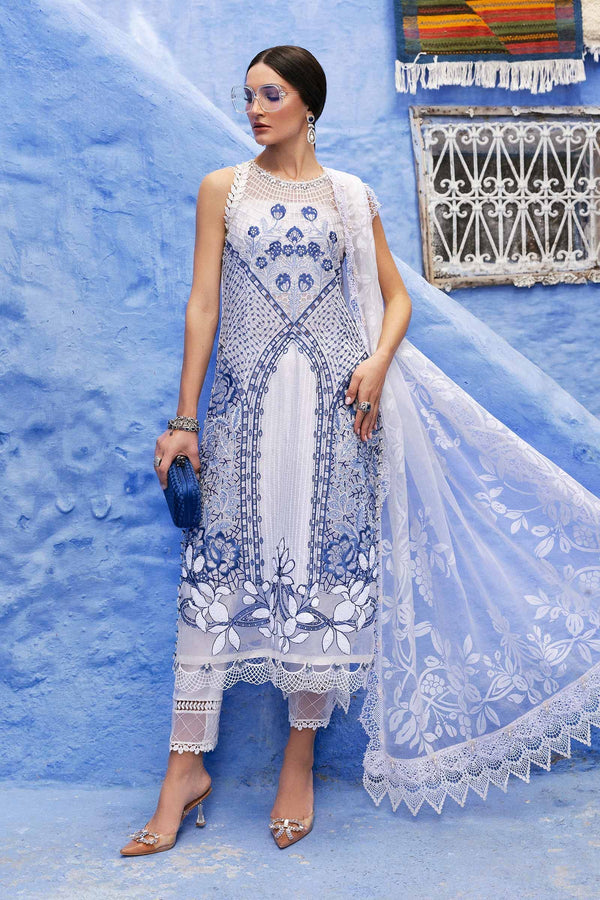 Voyage A'Luxe By Maria B Unstitched 3 Piece Lawn Collection'2025-ML-2510-A -  White