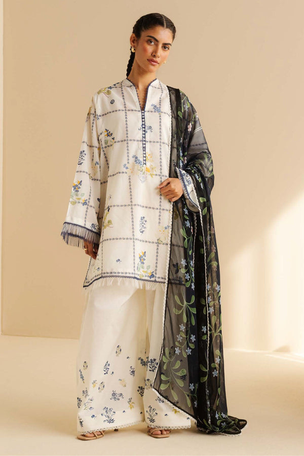 CoCo Prints By Zara Shah Jahan Unstitched 3 Piece Lawn Drop Two Collection'2025-10-A-Luna - Off White