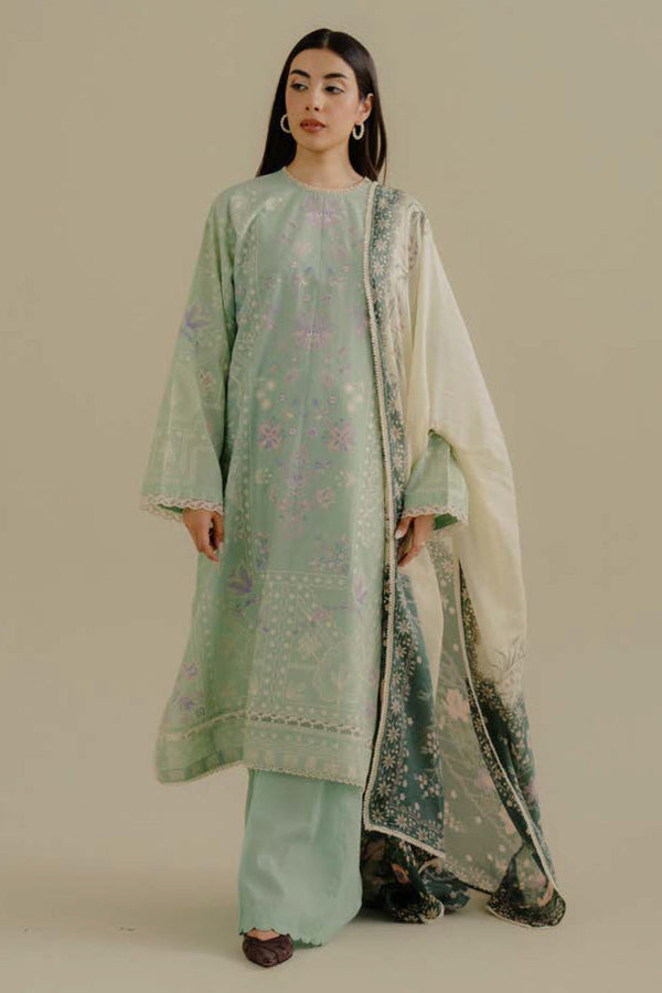 COCO By Zara Shah Jahan Unstitched 3 Piece Lawn Drop 2 Collection'2025-10-A-Nyssa - Mint