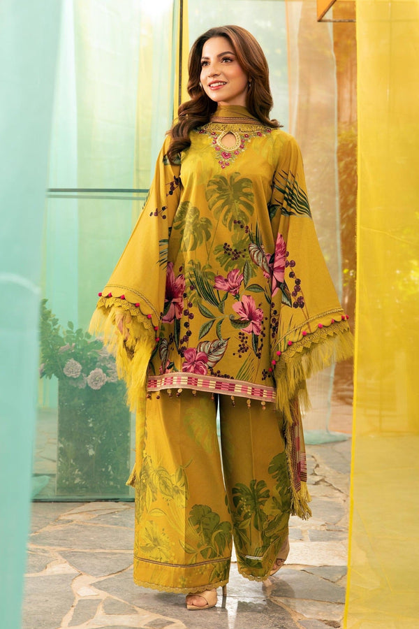 M.Basics By Maria B Unstitched 3 Piece Lawn Vol-01 Collection-10-A -  Mustard