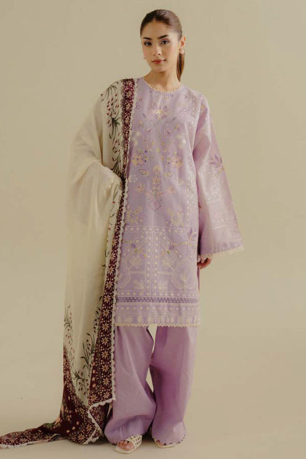 COCO By Zara Shah Jahan Unstitched 3 Piece Lawn Drop 2 Collection'2025-10-B-Nyssa - Lilac