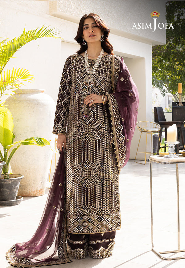 Asim Jofa Mera Haseen Jora - RTW Ajjh-01 Embroidered Raw Silk 3 Pcs