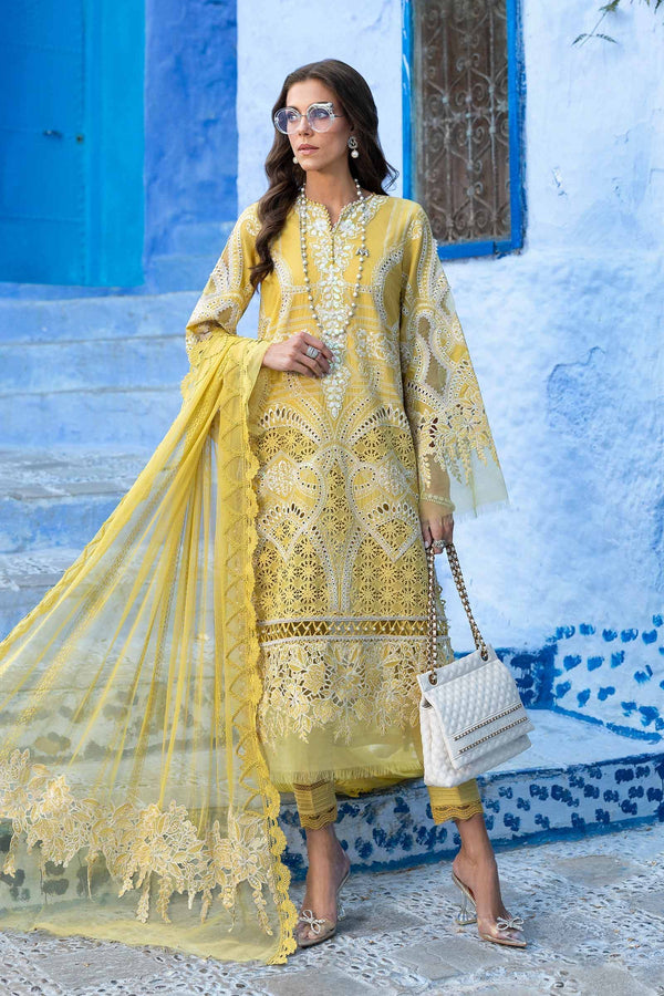 Voyage A'Luxe By Maria B Unstitched 3 Piece Lawn Collection'2025-ML-2512-A -  Yellow