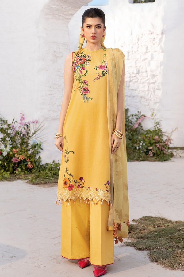M.Basics By Maria B Unstitched 3 Piece Lawn Vol-01 Collection-12-A -  Yellow