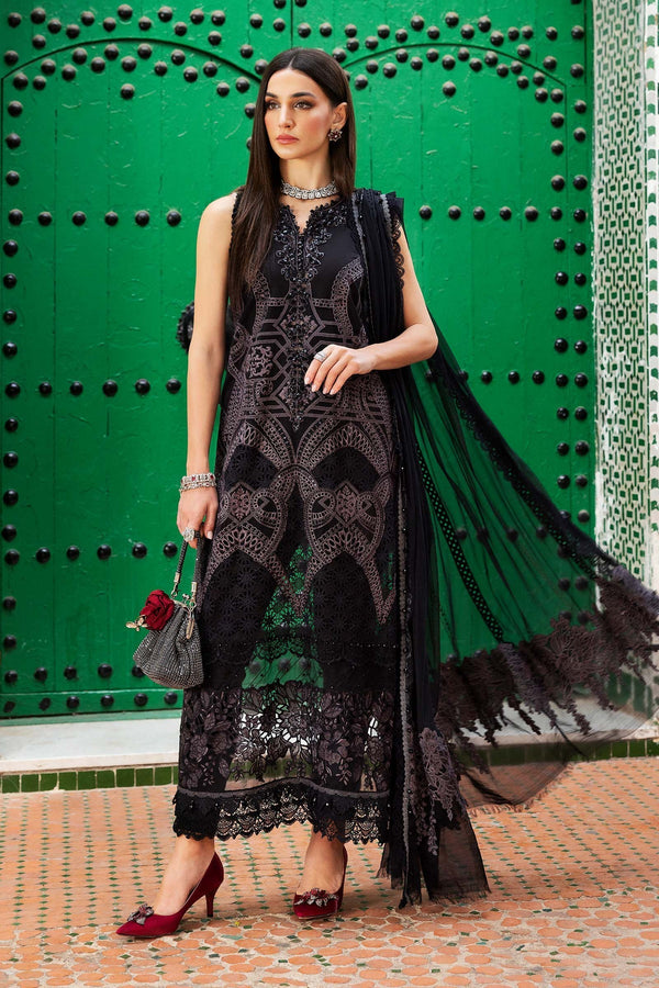 Voyage A'Luxe By Maria B Unstitched 3 Piece Lawn Collection'2025-ML-2512-B -  Black
