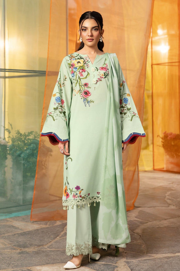 M.Basics By Maria B Unstitched 3 Piece Lawn Vol-01 Collection-12-B -  Mint