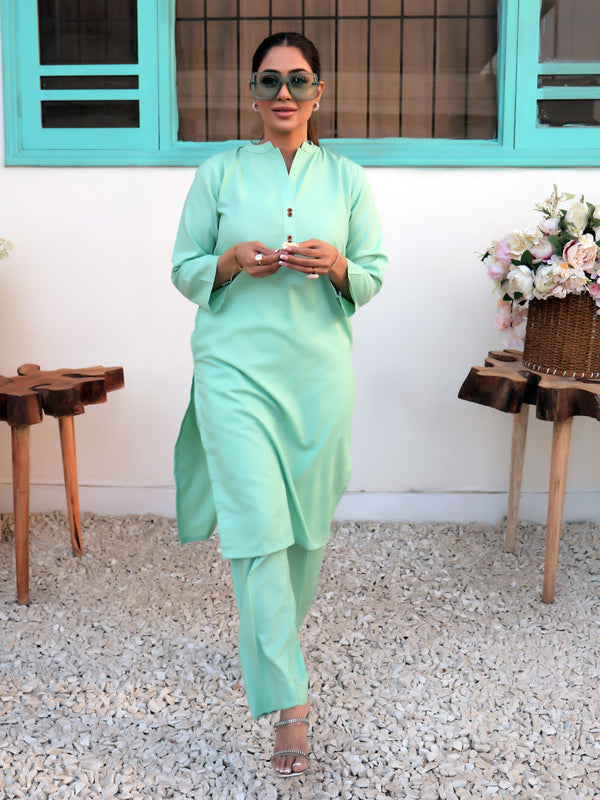 TNG Haniya Co-Ord Set (Aqua Marine/Collar) Collection'2024