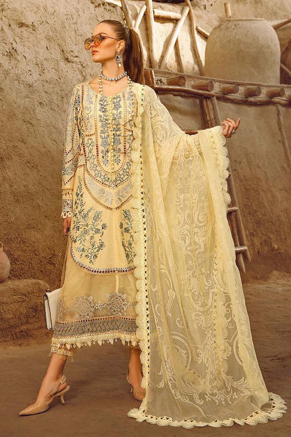 Voyage A Luxe by Maria B Unstitched 3 Piece Luxury Eid Lawn Collection'2023-MVL-12-A