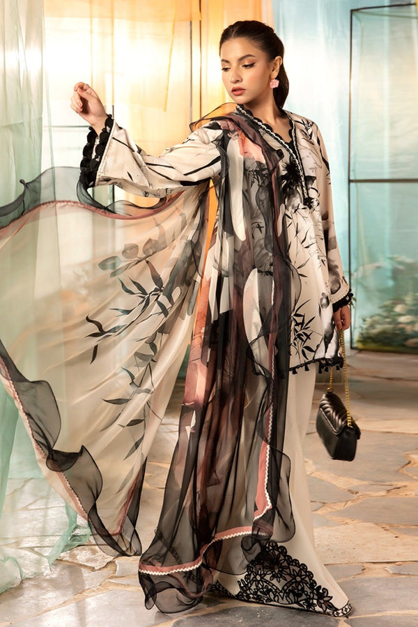 M.Basics By Maria B Unstitched 3 Piece Lawn Vol-01 Collection-13-B -  Off White