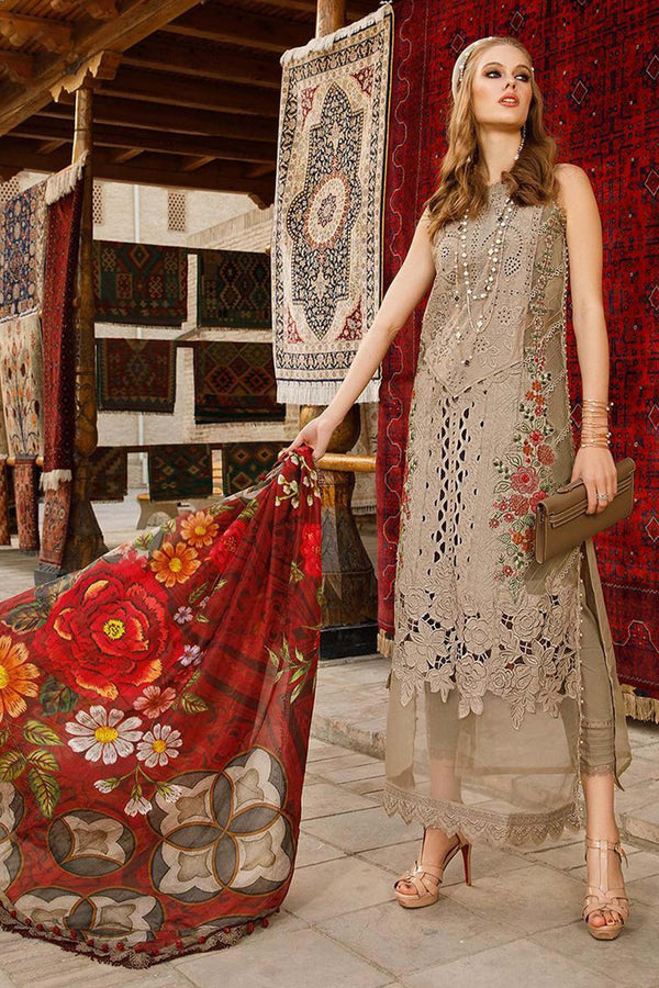 Voyage A Luxe by Maria B Unstitched 3 Piece Luxury Eid Lawn Collection'2023-MVL-13-A