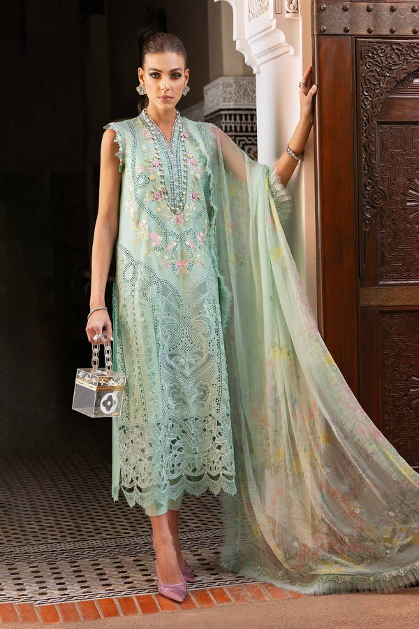 Voyage A'Luxe By Maria B Unstitched 3 Piece Lawn Collection'2025-ML-2514-A -  Aqua
