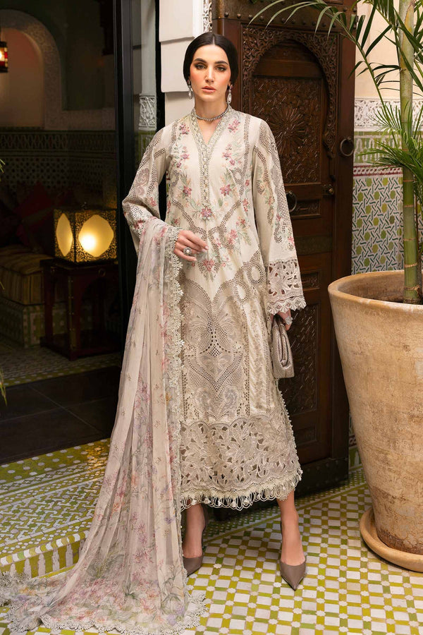 Voyage A'Luxe By Maria B Unstitched 3 Piece Lawn Collection'2025-ML-2514-B -  Beige