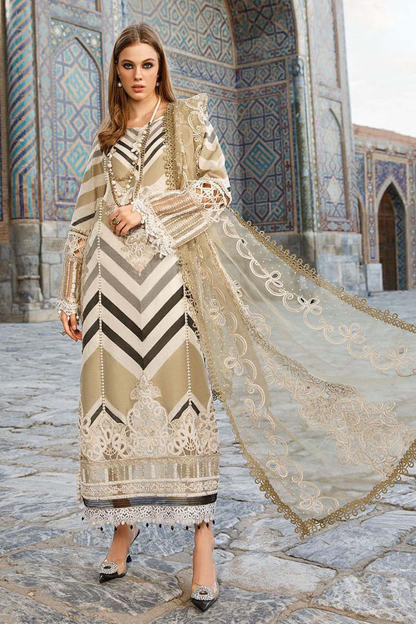 Voyage A Luxe by Maria B Unstitched 3 Piece Luxury Eid Lawn Collection'2023-MVL-14-A