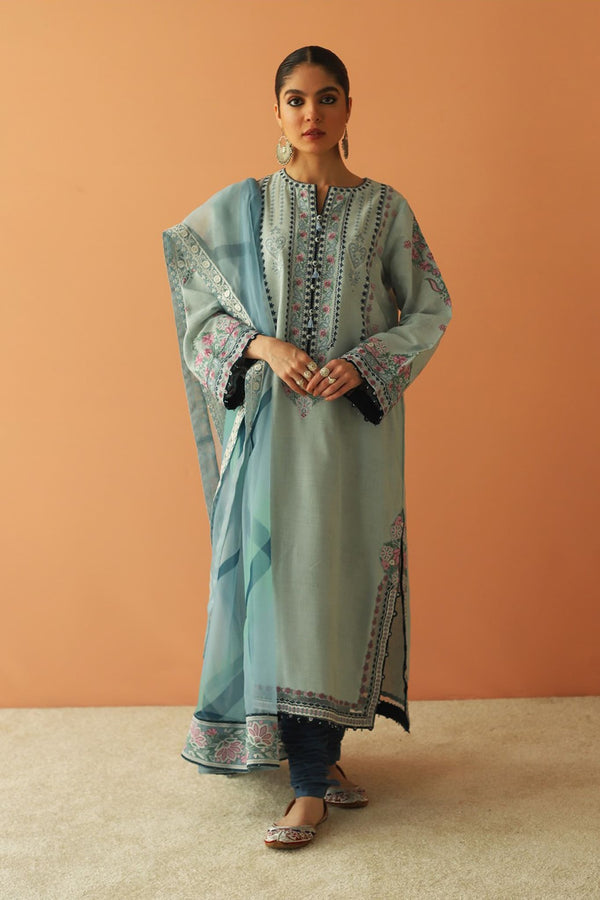 Zara Shahjahan Unstitched 3 Piece Embroidered Lawn Collection'2023-ZSJ-14-B
