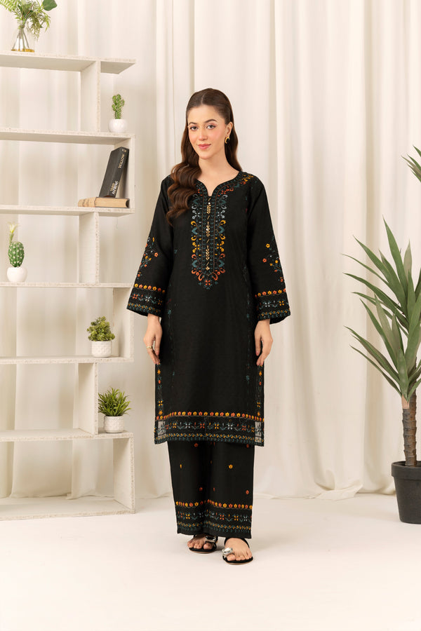 Flutterby Stitched 2 Piece Summer Collection-Nina - Black