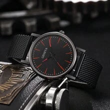 Shein - 1pc Men's Simple And Stylish Sports Quartz Watch With Mesh Strap