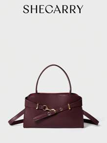 Shein- SHECARRY Women Top Handle Bags PU Leather