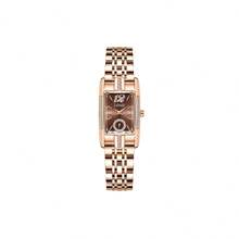 Shein -   1pc Women Oval Dial Gold-Color Case Stainless Steel Rhinestone Band