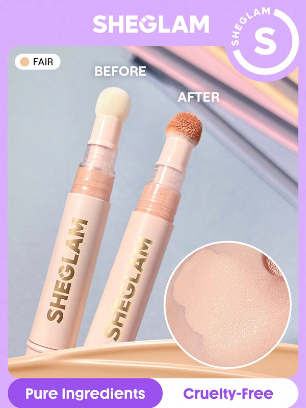 Shein -  SHEGLAM Complexion Boost Concealer-Fair Sponge-Head Applicator Matte Liquid Concealer Long